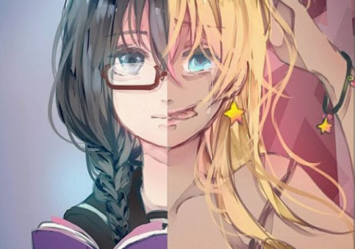 Hình minh họa before & after của nhân vật Saki