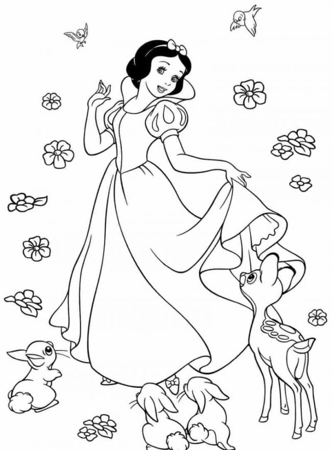 Tổng hợp tranh tô màu công chúa Bạch Tuyết đẹp nhất