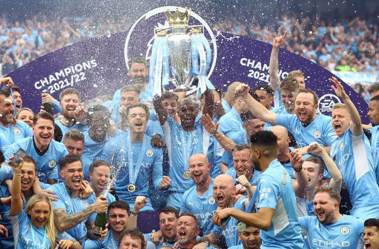 Ảnh Man City vô địch Ngoại hạng Anh