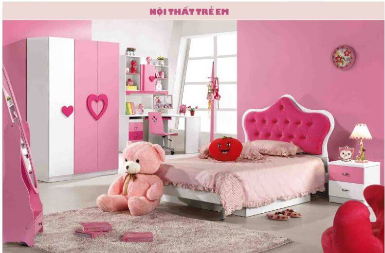 Ngắm nhìn những mẫu tủ quần áo màu hồng cho bé gái ngọt ngào