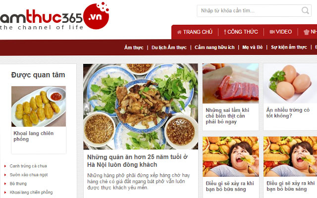 Website Ẩm Thực Nổi Tiếng Nhất Việt Nam