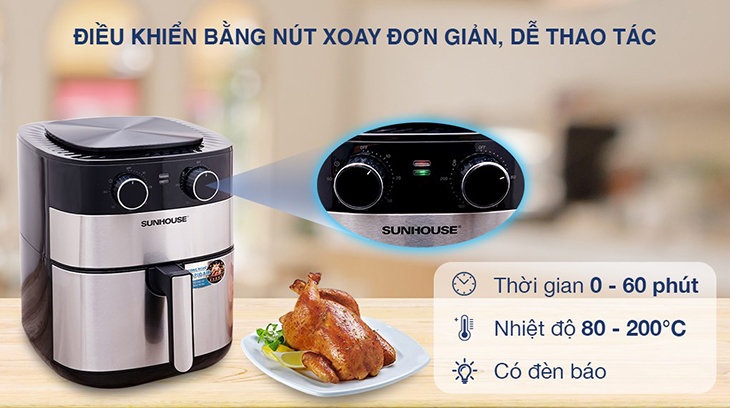 Dễ dàng sử dụng nồi chiên không dầu