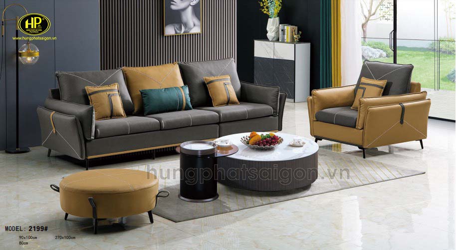 TD-2199 Sofa góc nỉ chữ L cao cấp