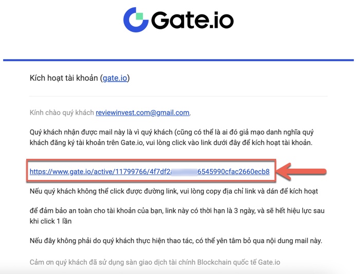 Kích hoạt tài khoản Gate.io của bạn